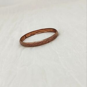 Vintage etched copper bangle bracelet